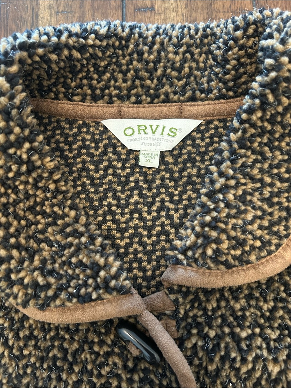 Orvis Tweed-Style Bouclé Jacket with Tan Trim XL - Picture 4 of 8